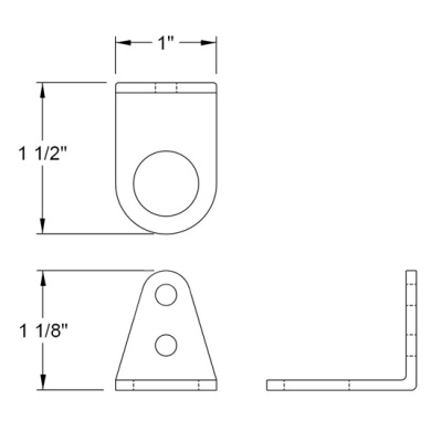 Ruffstuff Brake Line Tab Weld On 4 PACK 5/8" Hole