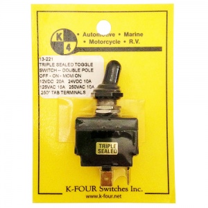 K-Four 20A Triple Sealed Toggle Switch Off-On-Mom
