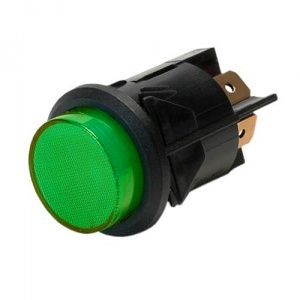 K-Four 16A Green LED Push-On Push-Off Switch