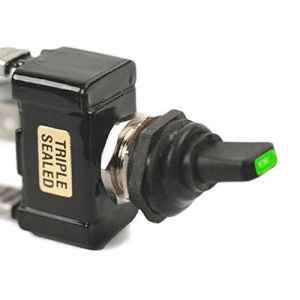 K-Four Triple Sealed Green LED Toggle Switch